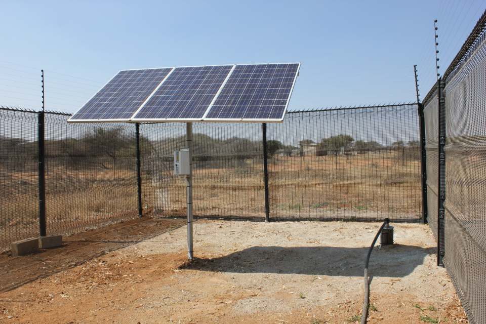 Solar water pumping installation in Botswana