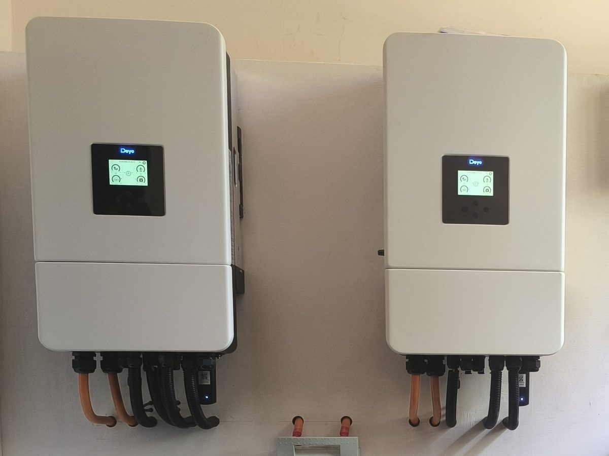 Two Deye hybrid inverters installed by Rand Energies